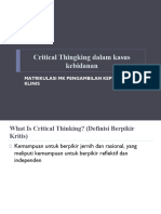 Critical Thingking Dalam Kasus