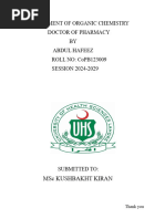 Assignment of Organic Chemistry