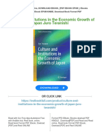 PDF Culture and Institutions in The Economic Growth of Japan Juro Teranishi Download