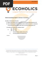 Mathematical Economics PYQ Solutions