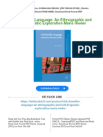 Irish Traveller Language: An Ethnographic and Folk-Linguistic Exploration Maria Rieder