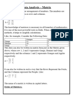 Data Analysis - Matrix