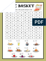 Light Green Minimalist Primary Food Puzzle Worksheet