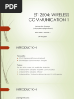 Eti 2504: Wireless Communication 1: Lecturer: Mrs. Onyango Class: Year 5 Semester 1 24 May 2024