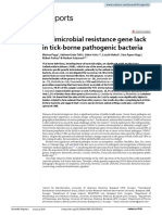 Antimicrobial Resistance Gene Lack in Tick Borne Pathogenic Bacteria