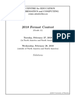 2018 Fermat Solution