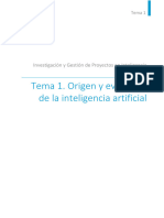 Tema 1. Origen y Evolución de La Inteligencia Artificial