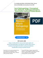 Principles of Karst Hydrogeology: Conceptual Models, Time Series Analysis, Hydrogeochemistry and Groundwater Exploitation Antonio Pulido-Bosch