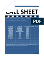 Call Sheet Template