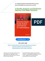 PDF Dimension-Based Quality Analysis and Prediction For Videotelephony Falk Ralph Schiffner Download