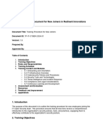 Training Procedure Document For New Joiners in Redinent Innovations Private LTD