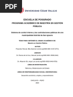 Tesis Control Interno y Contrataciones Del Estado Municipalidad Distrital Pesantes - RBS-SD