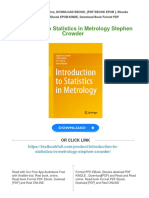 PDF Introduction To Statistics in Metrology Stephen Crowder Download