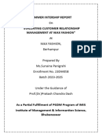 Sunaina Panigrahi Max Report On Customer Relationship Management