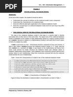 CC 105 Chapter 3 Relational Database Model