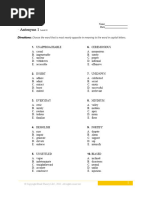 Level 10 Antonyms 1