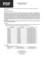 Proceso de Matricula Alumnos Antiguos 2022