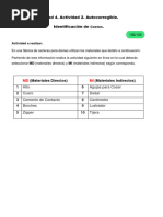 Unidad 4. Actividad 2. Autocorregible. Identificación de Costos.