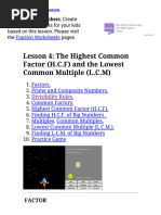 The Highest Common Factor (HCF) and The Lowest Common Multiple (LCM) .