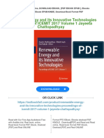 Get Renewable Energy and Its Innovative Technologies Proceedings of ICEMIT 2017 Volume 1 Jayeeta Chattopadhyay Free All Chapters