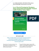 Get Transformations of Social Ecological Systems Studies in Co Creating Integrated Knowledge Toward Sustainable Futures Tetsu Sato Free All Chapters