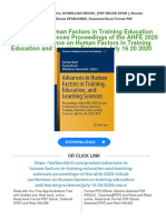 PDF Advances in Human Factors in Training Education and Learning Sciences Proceedings of the AHFE 2020 Virtual Conference on Human Factors in Training Education and Learning Sciences July 16 20 2020 USA Salman Nazir download