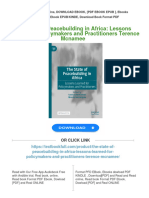 PDF The State of Peacebuilding in Africa: Lessons Learned For Policymakers and Practitioners Terence Mcnamee Download