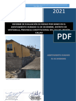 Informe de Evaluacion de Riesgo Por Sismo en El Asentamiento Humano 31 de Diciembre Distrito de Ventanilla Provincia Constitucional Del Callao Region