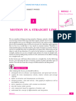 Motion in A Straight Line: Module - 1