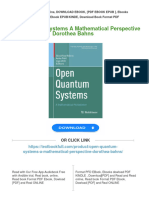 Open Quantum Systems A Mathematical Perspective Dorothea Bahns Download PDF