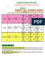 Calendario Certificacion Junio 2023