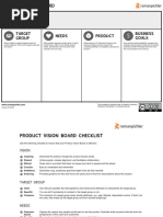 Product Vision Board With Checklist