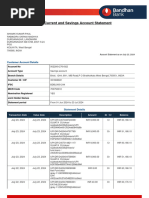 Current and Savings Account Statement