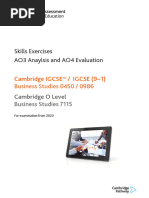 Skills Exercises - AO3 Analysis and AO4 Evaluation