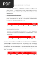 Cálculo de Las Necesidades de Insumos y Materiales