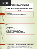 Formation PREPARATION D'UNE LEÇON