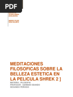 Meditaciones Filosoficas Sobre La Belleza Estetica en Shrek 2