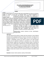 Inclusão Com Síndrome de Down E As Práticas Pedagógicas Na Educação Infantil