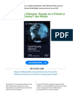 Czech Security Dilemma: Russia As A Friend or Enemy? Jan Holzer Download PDF