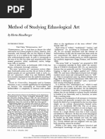 HASELBERGER Method of Studying Ethnological Art