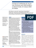 The Coverage of Continuum of Care in Maternal Newborn and Child Health