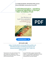 The Politics of Self-Determination: Remaking Territories and National Identities in Europe, 1917-1923 1st Edition Prott