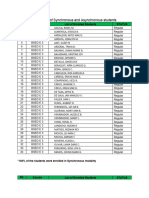 6 Class Lists With % of Synchronous and Asynchronous Students