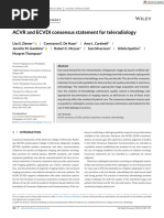 Vet Radiology Ultrasound - 2024 - Ziemer - ACVR and ECVDI Consensus Statement For Teleradiology