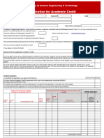 Set Application For Academic Credit