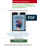 An Analysis of Robert D. Putnam's Bowling Alone: The Collapse and Revival of American Community 1st Edition Elizabeth Morrow