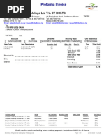 Proforma Invoice: Zimplow Holdings LTD T/A CT BOLTS