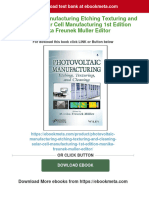 Full Download Photovoltaic Manufacturing Etching Texturing and Cleaning Solar Cell Manufacturing 1st Edition Monika Freunek Muller Editor PDF