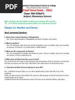 Final Term Exam - 2022: Class: STD-V (Nat'l)