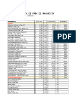 Lista de Precios Mayorista Regala Regalate